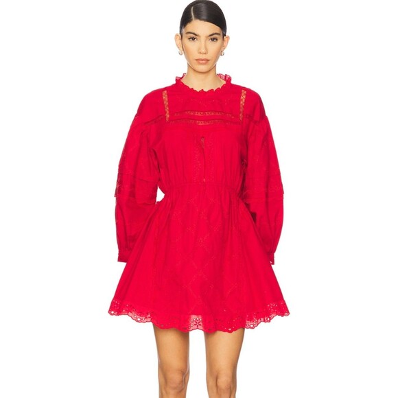 Damson Madder NWT Clancy Red Babydoll Mini Dress Sz 10 - Picture 7 of 7